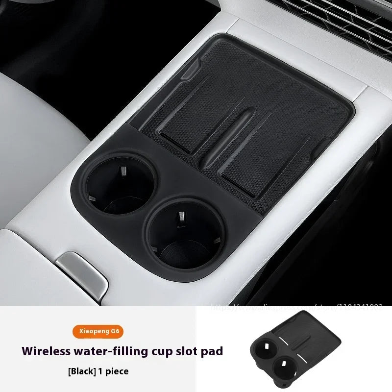 Xiaopeng-Coussin en silicone de charge sans fil, intérieur de protection, contrôle central, tasse à eau, adapté pour Xpeng G6