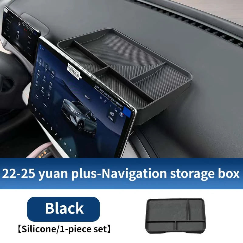 Pour Byd Yuan Plus Atto 3 2025 Console centrale de voiture boîte de rangement inférieure résistant aux rayures étui d'organisation en Silicone accessoires