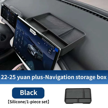 Pour Byd Yuan Plus Atto 3 2025 Console centrale de voiture boîte de rangement inférieure résistant aux rayures étui d'organisation en Silicone accessoires