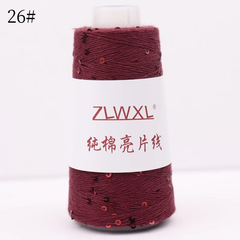   Блэк – fil de coton à paillettes, 100g, 800M, 3mm, décoration tricotée, crochet à la main, tricot jaune