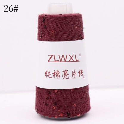   Блэк – fil de coton à paillettes, 100g, 800M, 3mm, décoration tricotée, crochet à la main, tricot jaune
