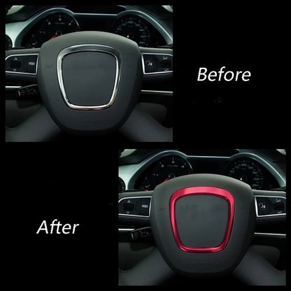 Autocollants de couverture de logo central de volant de voiture, garniture pour Audi A4 B6 B7 B8 A6 C6 A5 Q7 Q5 A3 8P S3 8, accessoires d'intérieur