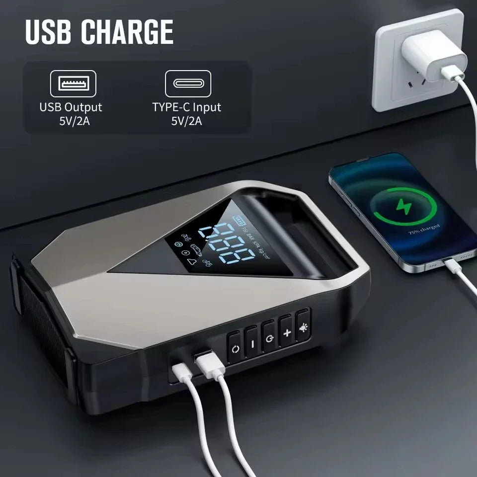 Démarreur de saut de voiture Portable, pompe à Air 150psi, compresseur d'air, pompe à pneus 2500A, Booster de batterie de voiture, dispositif de démarrage automatique, paquet de saut 12V