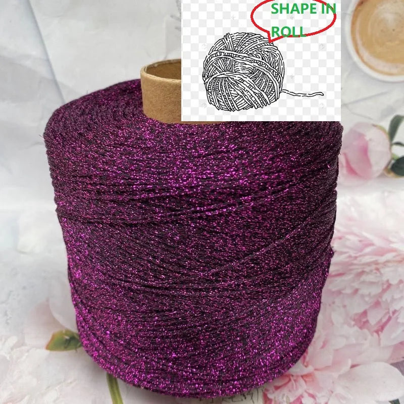 Modules de fil métallique en laine de coton doré et argenté, fil au crochet, paillettes, tissé à la main, sac artisanal, coloré, unique, boule de 50g, livraison gratuite
