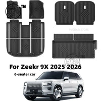 Tapis de sol de voiture pour Zeekr 9X 2025 2026, tapis de coffre en TPE et doublure de chargement, tapis de coffre toutes saisons, accessoires de doublure de sol