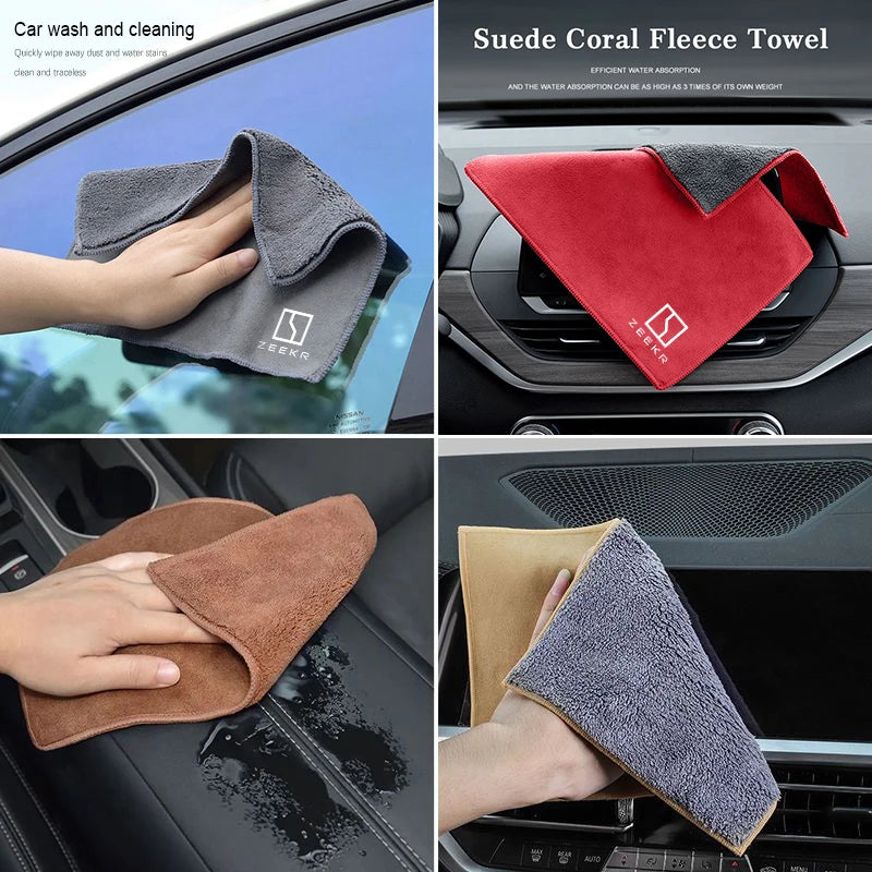 Serviette en microfibre, accessoires de nettoyage de voiture, peluche, facile à nettoyer, outil de lavage de voiture pour Zeekr 001 MIX 009 007 Zeekr X 7X