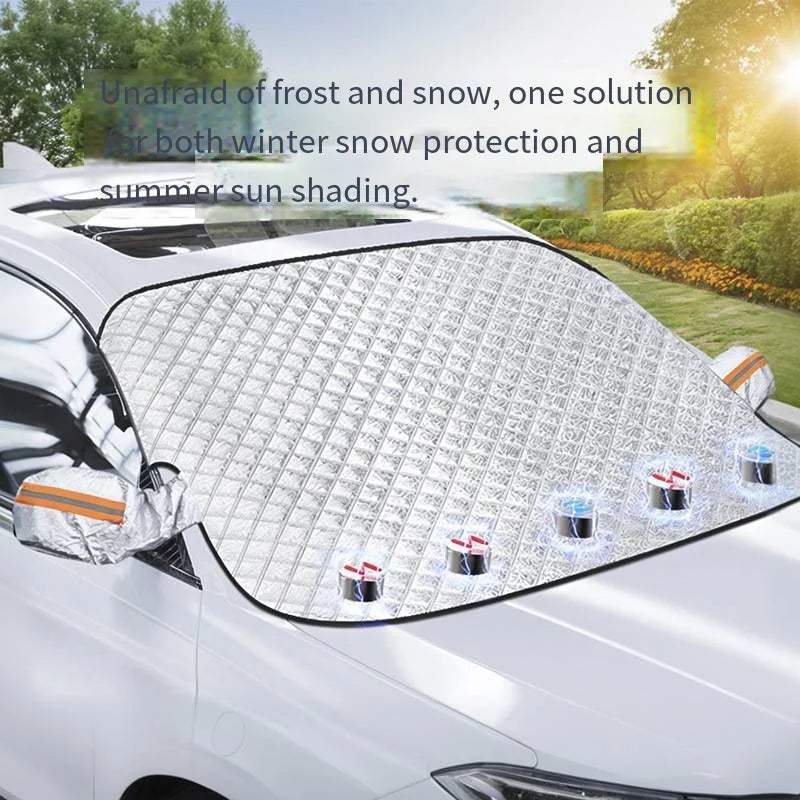 Housse de pare-brise avant pour protection contre la neige et le vent, protection contre la neige et le soleil, protection solaire avant, couverture de neige et de fenêtre
