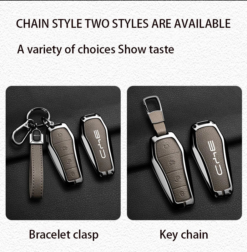 Nouveau Style en alliage peau de mouton voiture clé housse pour BYD chanson Pro Plus Max Dmi EV joint dauphin télécommande clé Auto accessoires