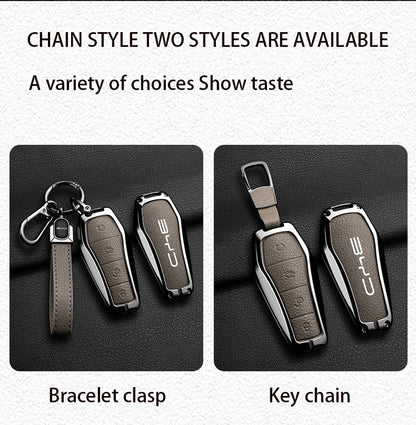Nouveau Style en alliage peau de mouton voiture clé housse pour BYD chanson Pro Plus Max Dmi EV joint dauphin télécommande clé Auto accessoires