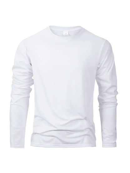 T-shirts à manches longues pour hommes, décontractés, col rond, évacuant l'humidité, hauts de sport pour hommes, confortables et polyvalents
