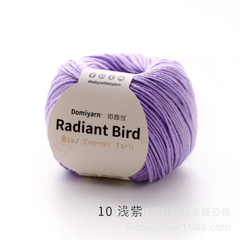 Fil de coton pur 100% biologique, fil pour bébé 50g pour tricoter, crochet et artisanat, crochet tissé à la main, pull, chapeau, fil d'écharpe