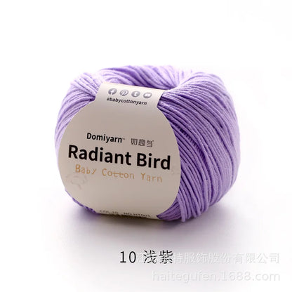 Fil de coton pur 100% biologique, fil pour bébé 50g pour tricoter, crochet et artisanat, crochet tissé à la main, pull, chapeau, fil d'écharpe