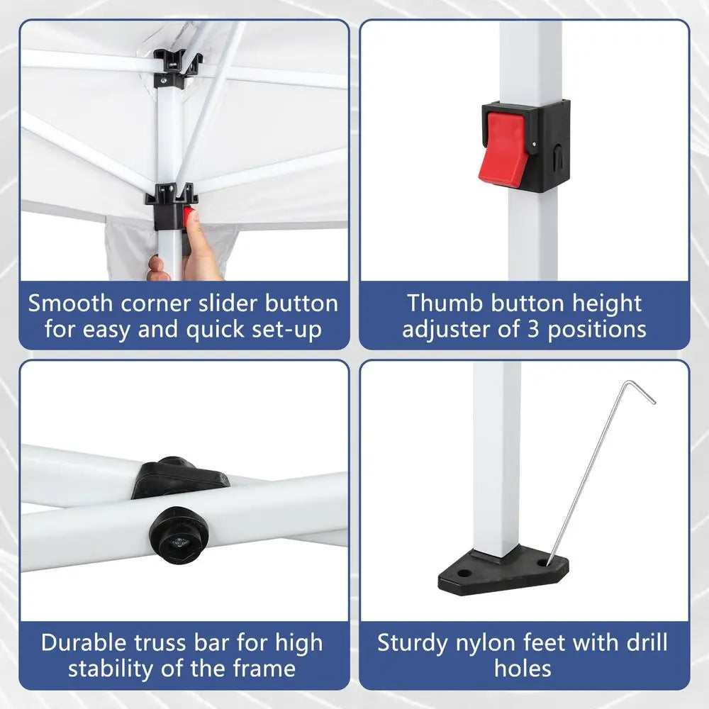 Tonnelle instantanée Ez Pop 10x30 pieds, tente portable avec 8 parois latérales pour événements extérieurs, fêtes, mariages, anniversaires, remises de diplômes