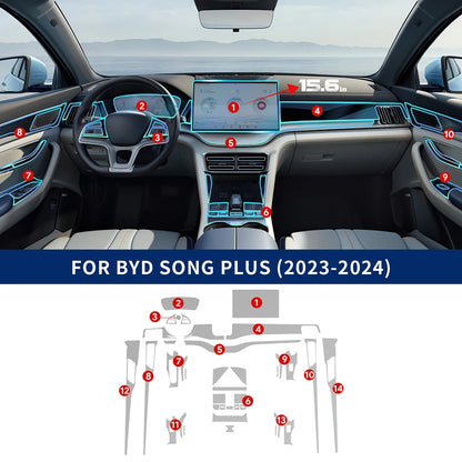 Film de protection TPU pour écran de navigation de console centrale de voiture BYD Seal U Sealion 6 Song Plus DM-i EV 2021-2025, conduite à droite
