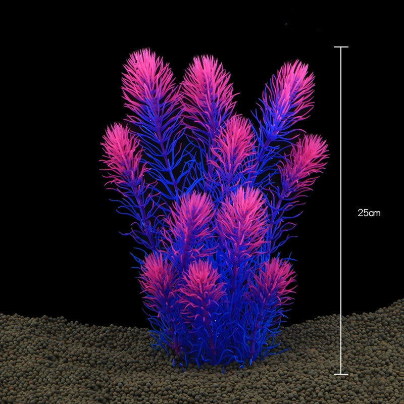 Plantes artificielles décoratives pour aquarium, herbe aquatique en plastique pour décorations d'aquarium, accessoires pour aquarium, plantas acuario