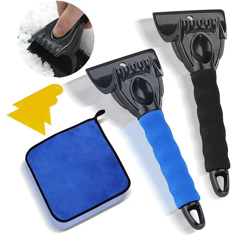 Grattoirs à glace pour pare-brise de voiture, grattoir à neige avec serviette, véhicule, outils d'élimination du gel de neige, Mini brosse à glace, pelle, utilisation en hiver