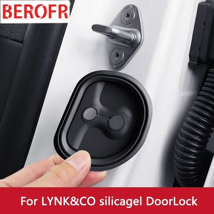 Boucle de serrure de porte de voiture en Silicone, 4 pièces, housse de protection Anti-collision pour LYNK & CO 01 PHEV lynk 02 03 06 08 09, accessoires