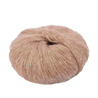 Fil de mohair de dentelle avec paillettes, fil de boucle de crochet, paillettes brillantes, pull de bricolage, 150g, 50G * 3
