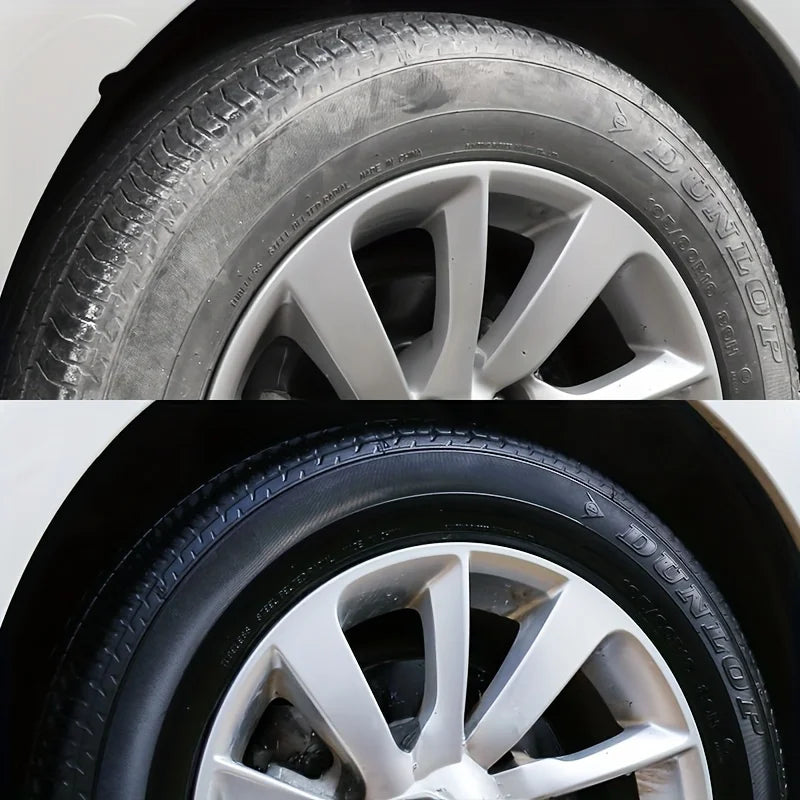 Cire pour pneus Black Shiny – protection et réparation durables et durables pour toutes sortes de pneus – évite les fissures et le blanc