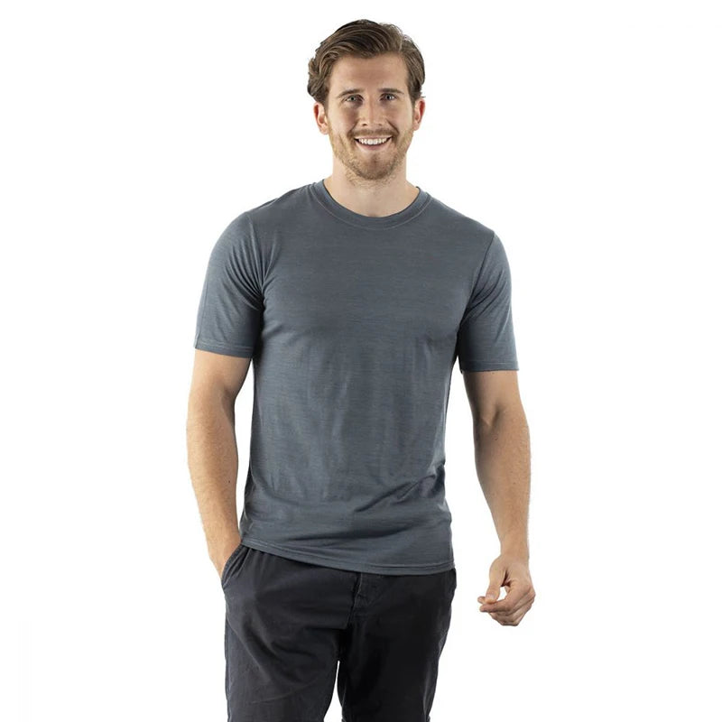 T-Shirt avec couche de Base en laine mérinos pour hommes, 180GSM, évacuant l'humidité, respirant, séchage rapide, Anti-odeur, taille ASIA