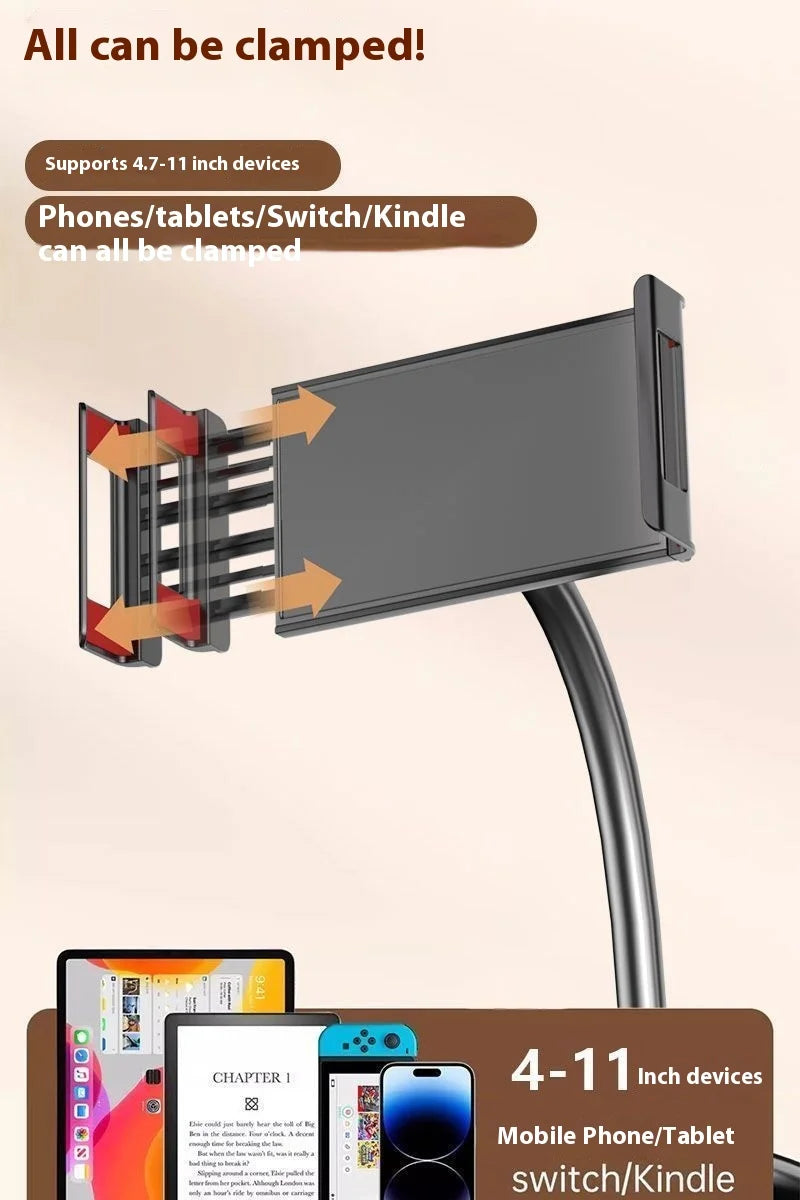 Support de téléphone universel réglable pour lit, support de tablette, montage sur lit, enregistrement vidéo, Streaming en direct, mains libres, regarder des films