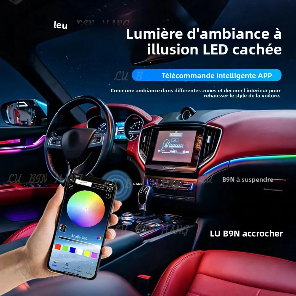 إضاءة محيطية RGB بـ 64 لونًا لسيارة مازيراتي جيبلي M157 وكواتروبورتي M156 موديلات 2013-2023، توصيل وتشغيل 1:1، لوحة ليزر OEM، قطع غيار سيارات