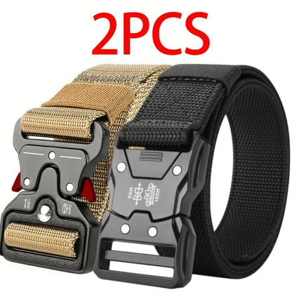 Ensemble de 2 ceintures pour hommes, nouvelle collection, ceinture décontractée à boucle à dégagement rapide, idéale pour les cadeaux de remise de diplôme, les cadeaux d'anniversaire, les cadeaux de la fête des pères