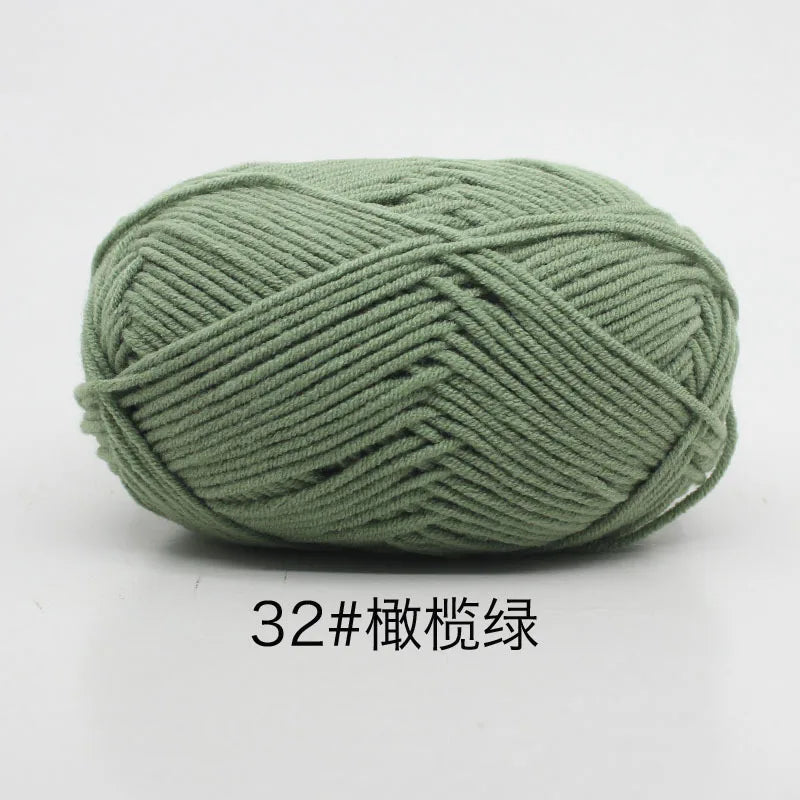 40-50 جم/المجموعة خيوط قطنية حليبية 4 طبقات (80%) للحياكة، صبغة لانا لعمل الكروشيه اليدوي، سترة قبعة دمى بسعر منخفض