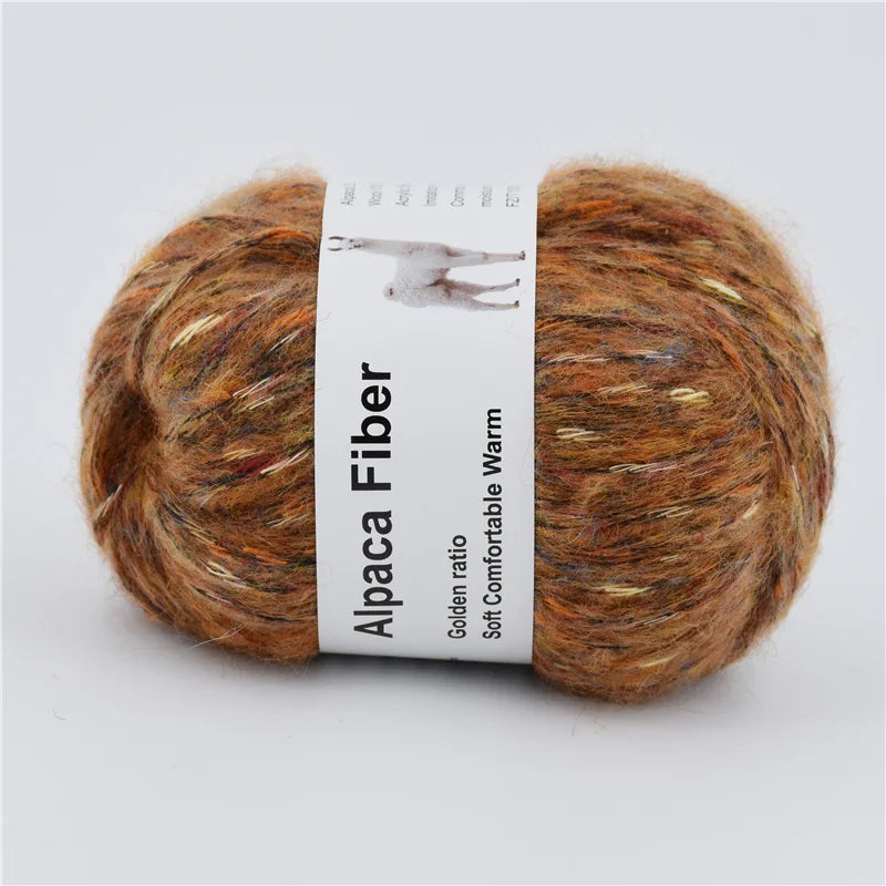 Fil épais tricoté en alpaga, 50g, aiguille colorée chaude, Crochet, écharpe tricotée à la main, fil de laine en coton Alize