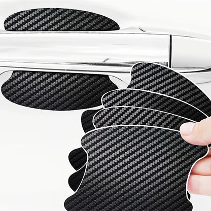 Autocollant universel de protection contre les rayures pour poignée de porte de voiture, accessoires de protection en Fiber de carbone pour poignée de porte Automobiles, 4 pièces/ensemble