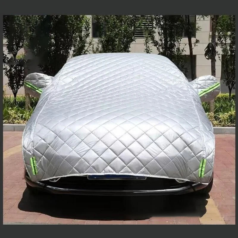 Juste de voiture universelle en coton contre la grêle, couverture complète extérieure, protection contre la pluie, le soleil, les UV, adaptée à diverses conditions météorologiques défavorables