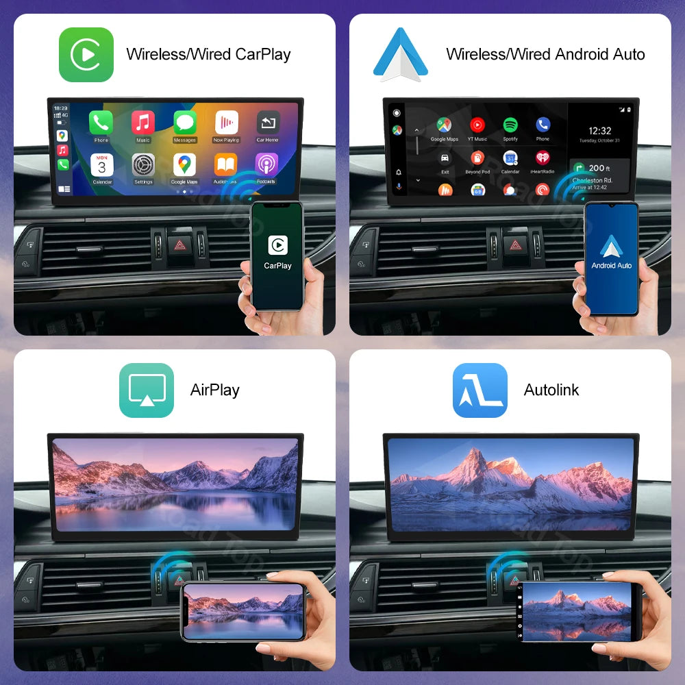 Autoradio multimédia stéréo pour Audi A6 C6 C7 A7 2011-2018 sans fil CarPlay GPS Navi lecteur Radio Bluetooth 12.3 
