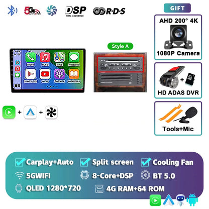 Autoradio Android 15 pour Peugeot 307 CC 307CC 307SW 2002 - 2013 sans fil Carplay Android Auto stéréo lecteur multimédia 4G 2 Din