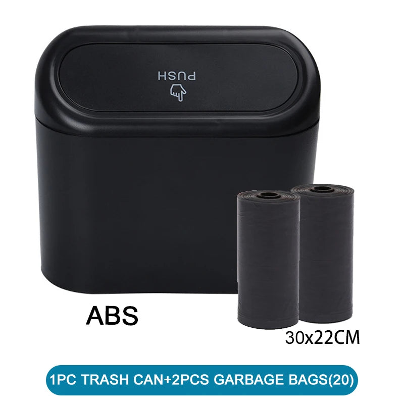Poubelle de voiture (avec couvercle), 1/2/3 pièces, contient 60 (300) sacs poubelles, poubelle de petite voiture, Mini accessoires de voiture anti-fuite