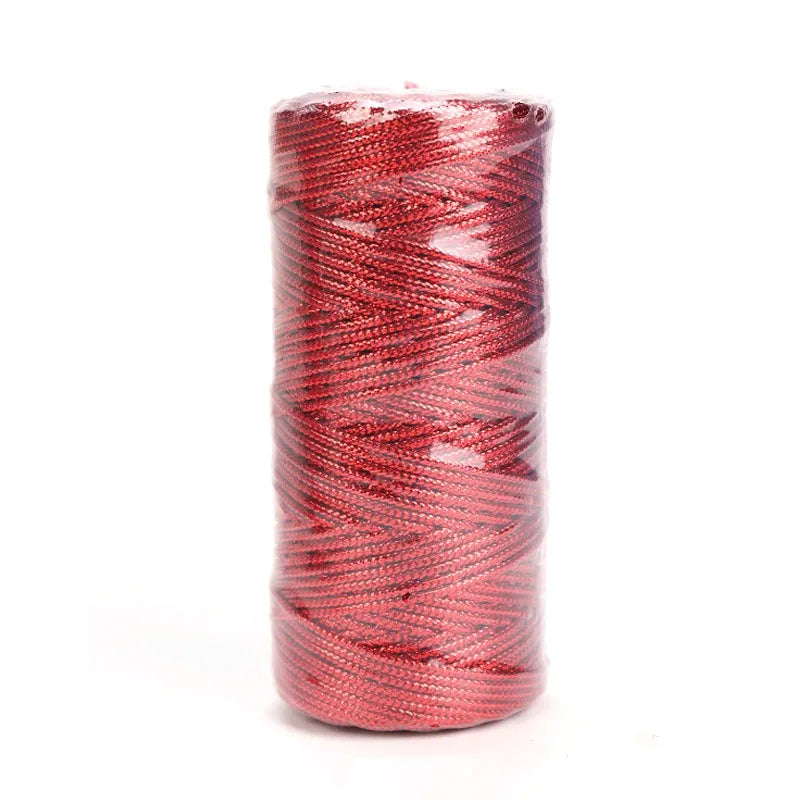 Rouleau de cordons métalliques or argent, 100 m/rouleau, ficelle antidérapante, fil de sangle, sacs cadeaux, vêtements, chaussures, ruban, accessoires de couture, bricolage