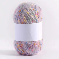 Boule de fil Mohair à pois de couleur arc-en-ciel, fil à tricoter doux tissé à la main, confortable pour bricolage, écharpe, pull, châle, manteau, Crochet