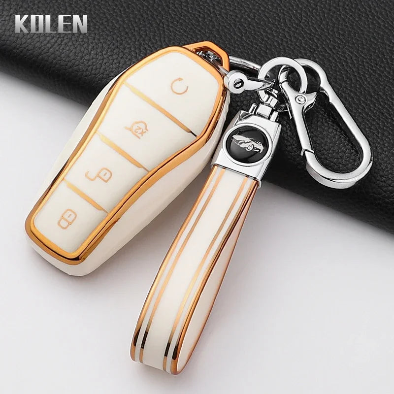 Pour BYD Song Plus Atto 3 Han EV Tang DM Qin joint dauphin mode TPU voiture clé housse protégée porte-clés Fob accessoires