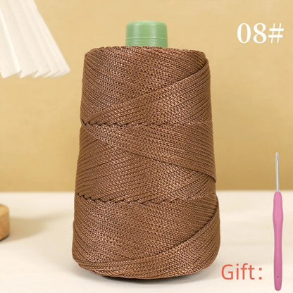 Corde légère au crochet, 250g, 3mm, fil creux cool au crochet, chapeau de soleil d'été, tricot à la main, fils épais, sac, coussin de chapeau