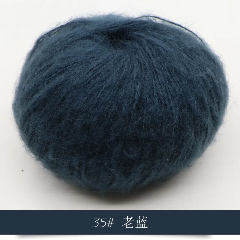 Fil Mohair tricoté à la main, 25g, 1 pièce, ligne de laine chaude au Crochet, pull shwal, écharpe