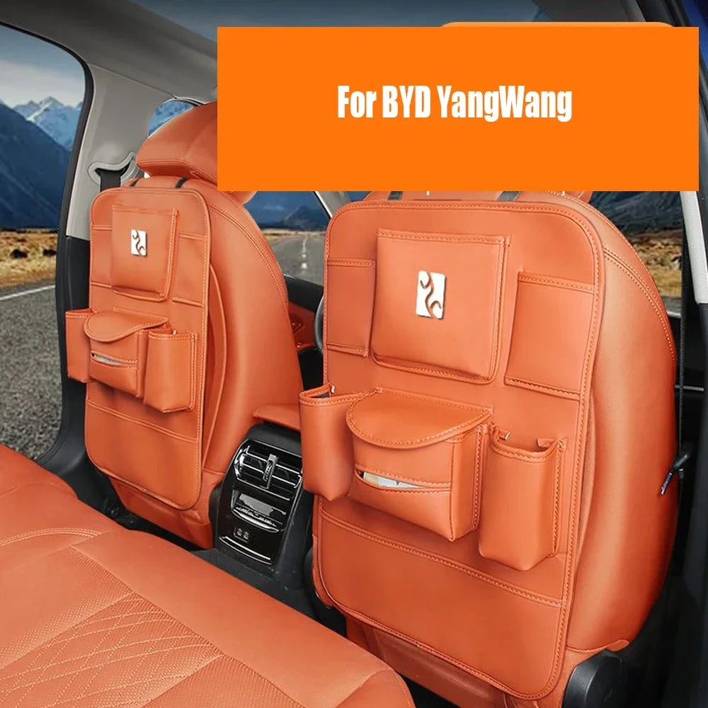 Cuir pour BYD YangWang U8 U9 2025 siège de Console centrale de voiture placer des articles sac en papier de rangement organisateur rangement sac à dos garniture