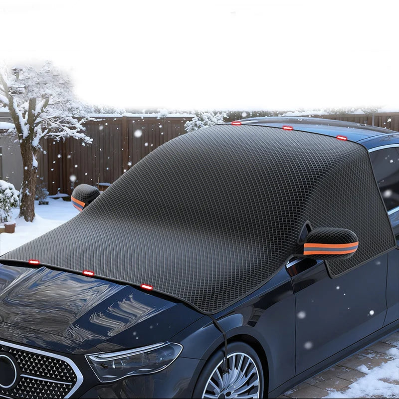 Bouclier de neige pour pare-brise de voiture d'extérieur, avec fenêtre magnétique d'hiver, couverture de neige universelle pour pièces extérieures automobiles