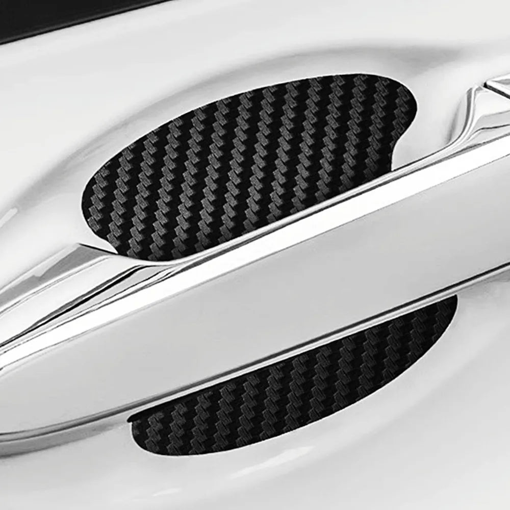 Autocollant universel de protection contre les rayures pour poignée de porte de voiture, accessoires de protection en Fiber de carbone pour poignée de porte Automobiles, 4 pièces/ensemble