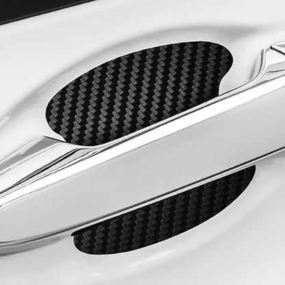 Autocollant universel de protection contre les rayures pour poignée de porte de voiture, accessoires de protection en Fiber de carbone pour poignée de porte Automobiles, 4 pièces/ensemble