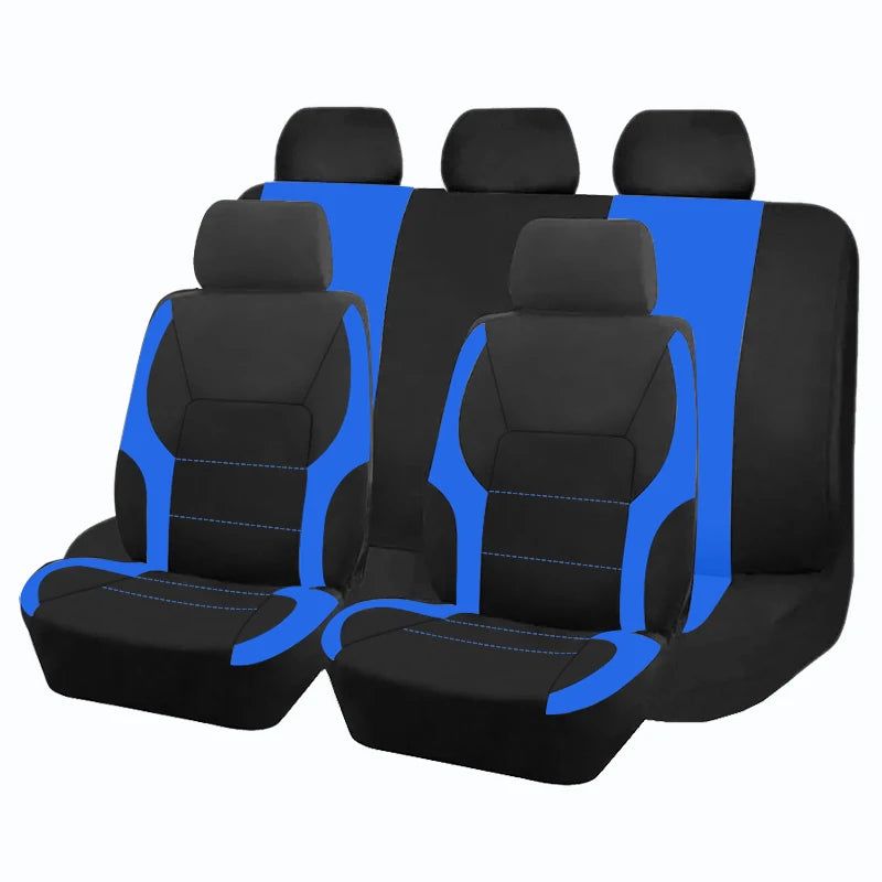 AUTO PLUS-Ensemble de Housses de Siège de Voiture Universelles en Polyester, Protection en Tissu Uni Bicolore, Accessoires Automobiles