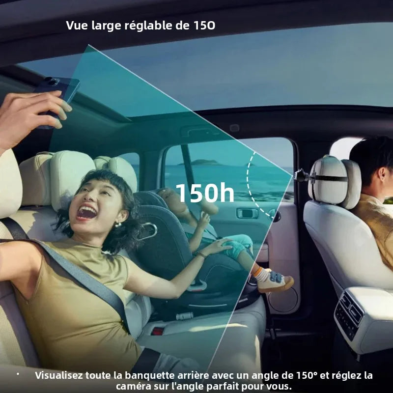 Ottocast Cabin Care Adaptateur Carplay sans fil Caméra de voiture pour bébé pour siège arrière 1080P 150 °   Moniteur de siège arrière à vision nocturne grand angle