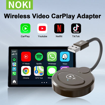 Adaptateur sans fil Carplay avec Youtube/Netflix/Tiktok, Dongle USB Carplay sans fil pour Carplay filaire en usine vers sans fil