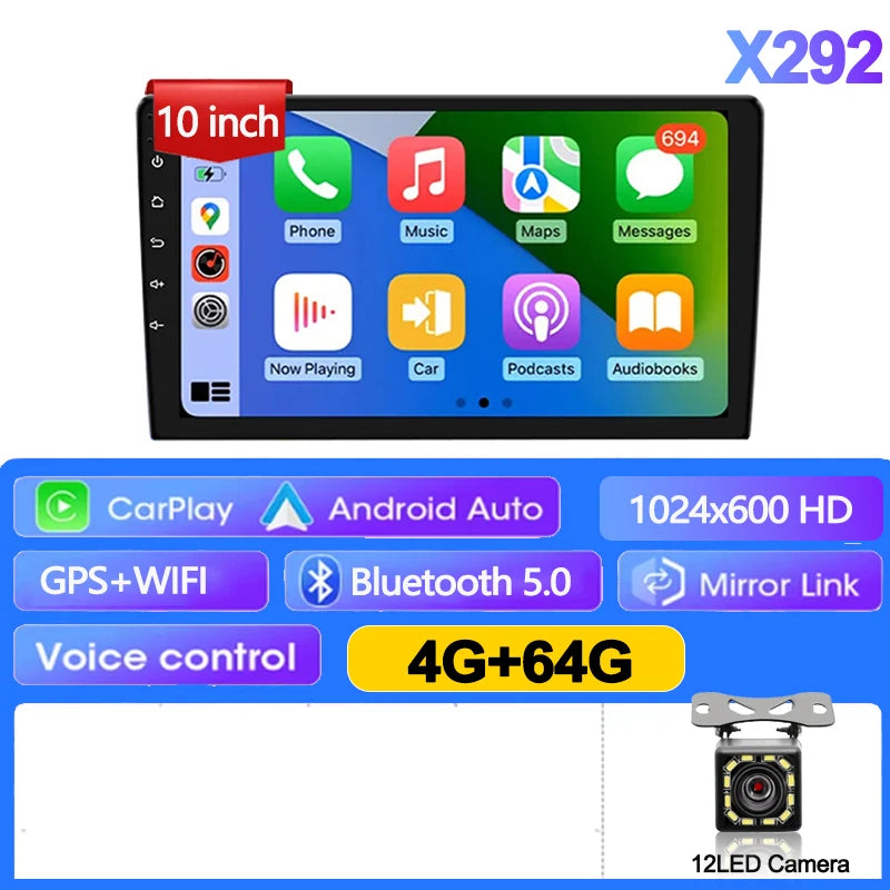 7/9/10 pouces universel Android 13 Autoradio 64G Autoradio android 2 Din autoradio GPS BT Central multimédia systèmes de voiture intelligente
