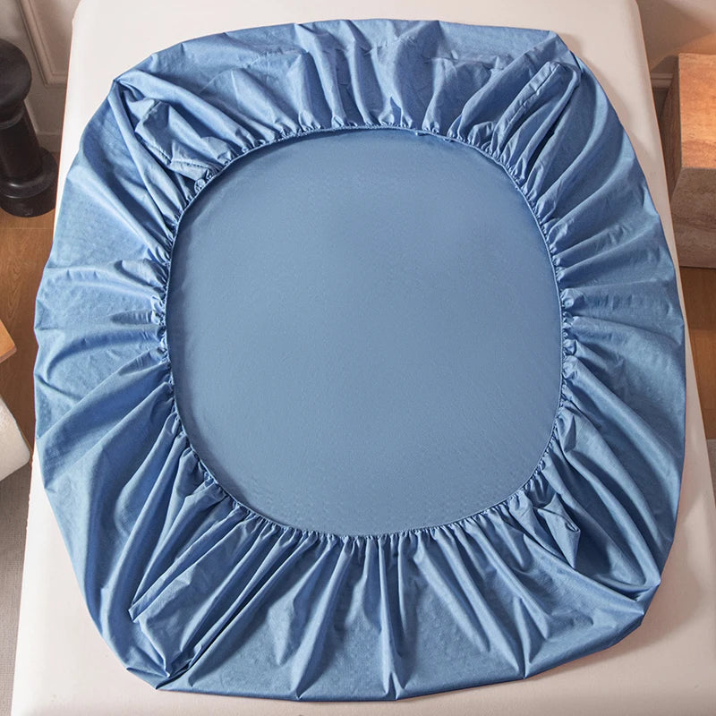 Drap-housse avec bande élastique, couleur unie, housse de matelas douce pour lit simple, double, king, queen, 90/120/140/150/160/180x200cm