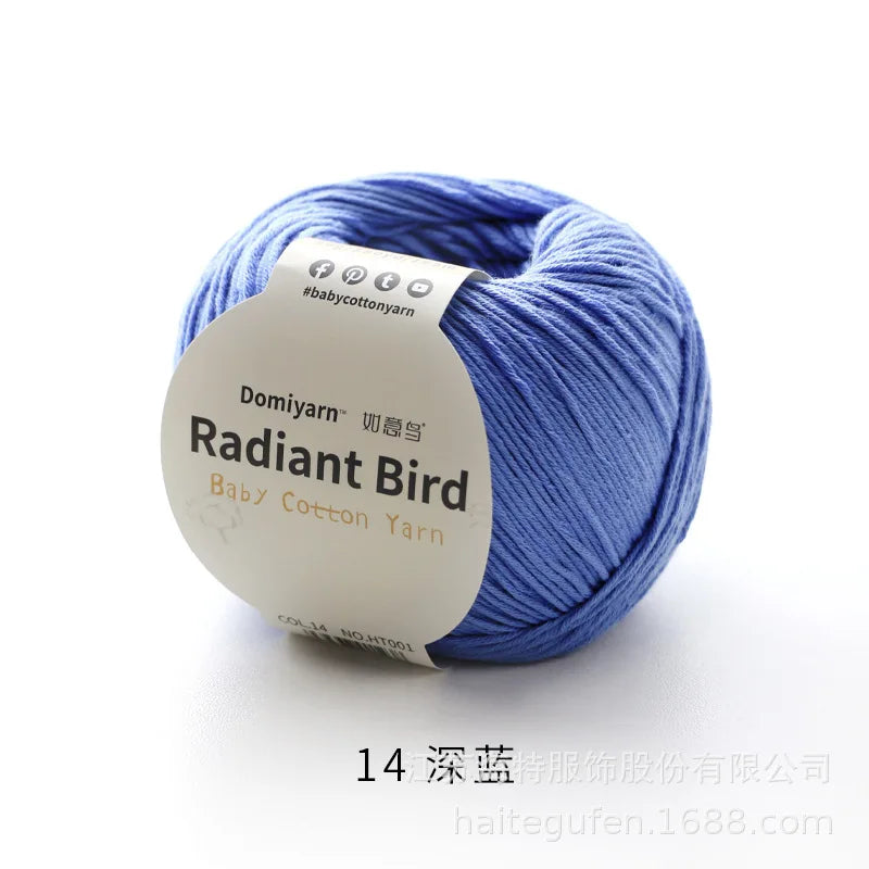 Fil de coton pur 100% biologique, fil pour bébé 50g pour tricoter, crochet et artisanat, crochet tissé à la main, pull, chapeau, fil d'écharpe