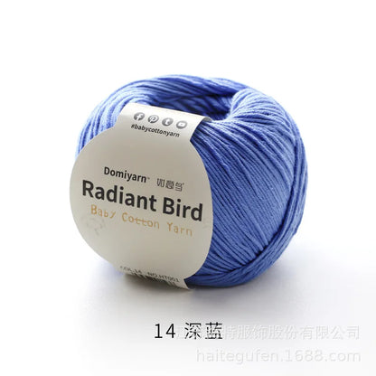 Fil de coton pur 100% biologique, fil pour bébé 50g pour tricoter, crochet et artisanat, crochet tissé à la main, pull, chapeau, fil d'écharpe